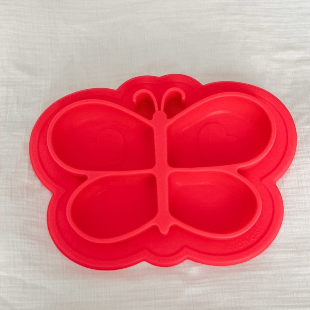3/$20 Pink Butterfly Silicone Plate | Kushies |